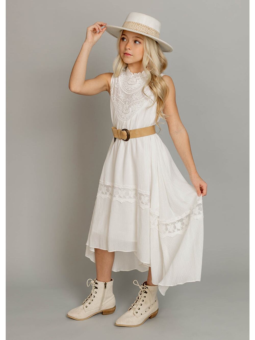 Joyfolie Mia Joy Delphina Dress in Cream Girl’s Size 7